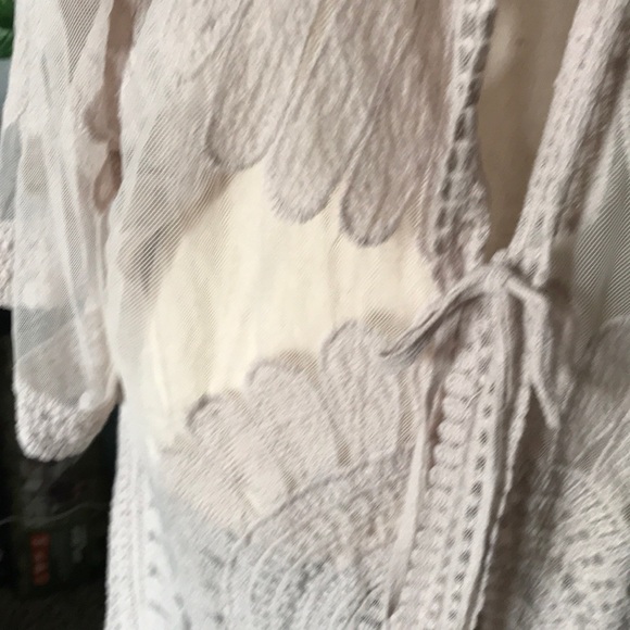 Summer Bohemian Swim Cover Up Natural Textured LIKE NEW FINAL SALE Med - Picture 2 of 9